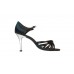RAY ROSE 825 Drizzle | ULTRA-FLEX | Black Satin | Silver Heel