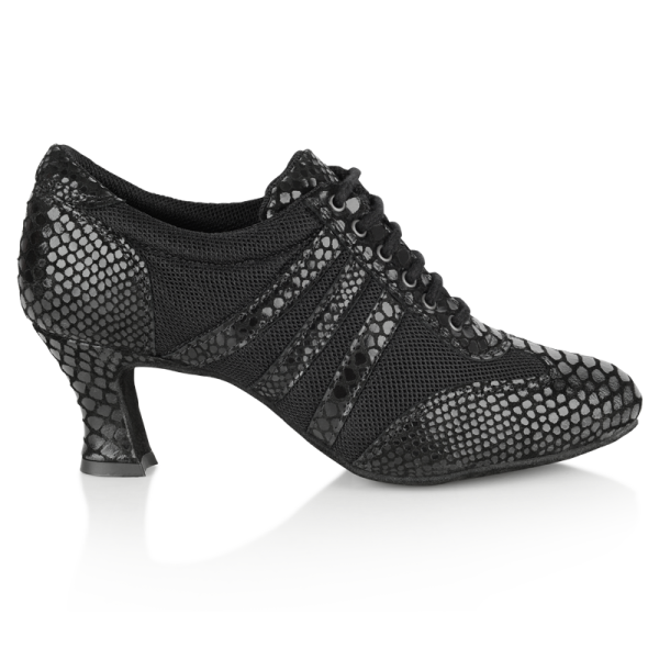 Ray Rose 418 Tiber | Black Croc Leather/Black Mesh